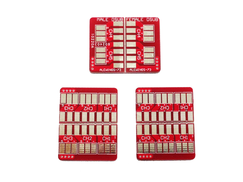 Three couples of DSUB 15p PCB adapter with 15 soldering pads